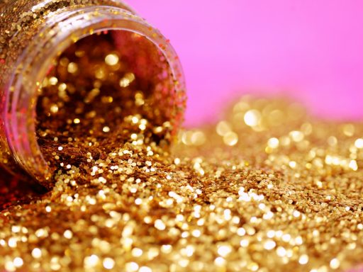 gold glitter with jar