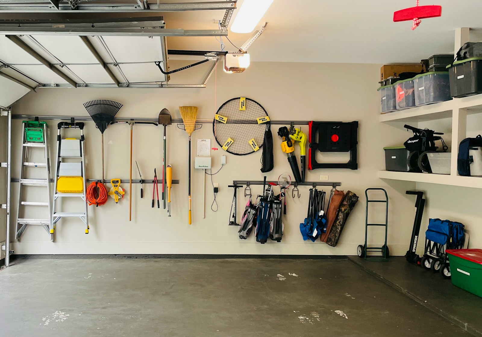 A garage filled with lots of tools and equipment